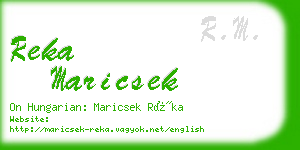 reka maricsek business card